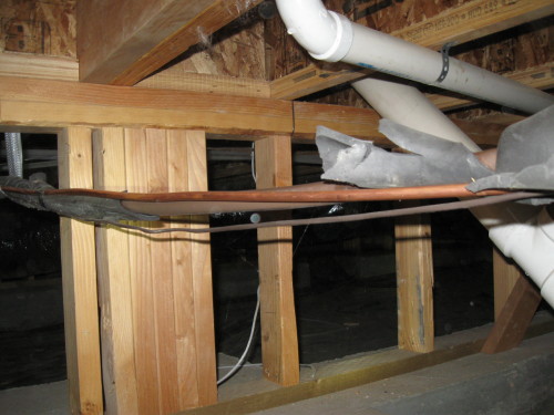 Damaged Insulation on A/C Suction Line